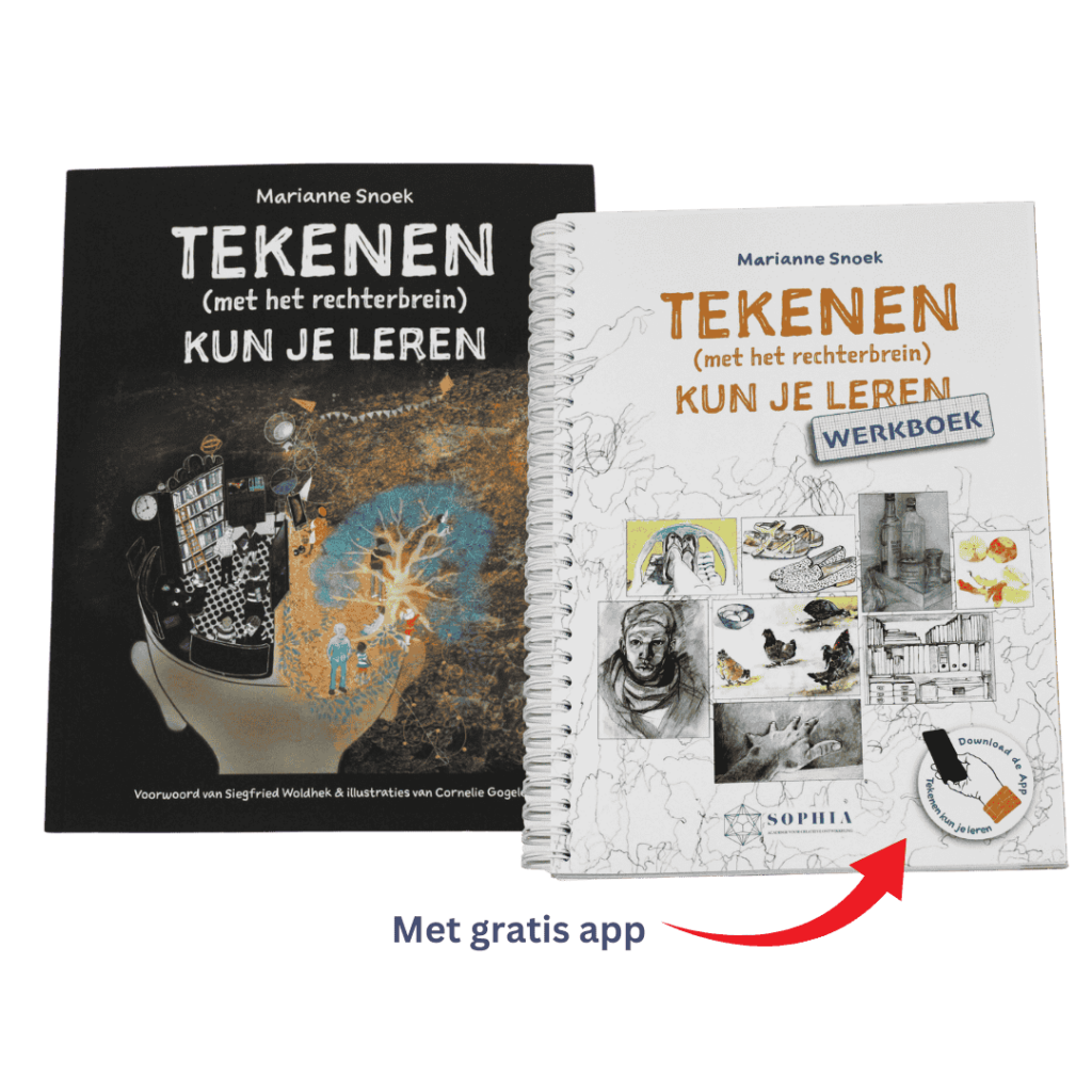 "Duo pakket 'Tekenen kun je leren' met boek, werkboek en gratis app